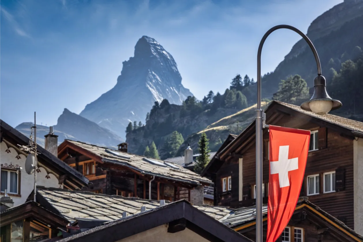 village of zermatt with matterhorn peak